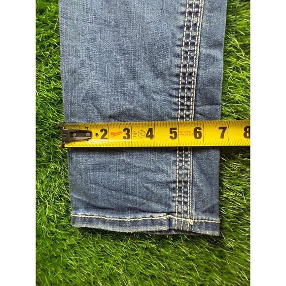 BKE Women’s Stella Distressed Straight Leg Jeans Blue Medium Wash Sz 27R 27x31.5 - Picture 10 of 12